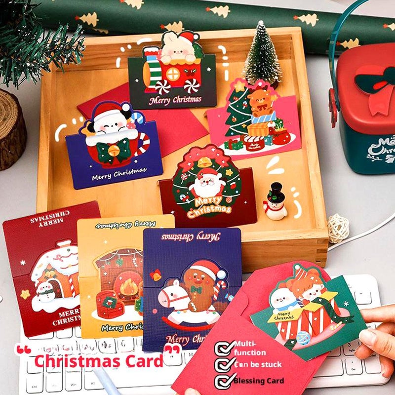 Christmas Mini Gift Card Holder Booklet,  Christmas Cards With Envelopes For Holiday Wishes Party Invitations Gift Messages,  for Holiday, Teacher, Office Employee - Image 2